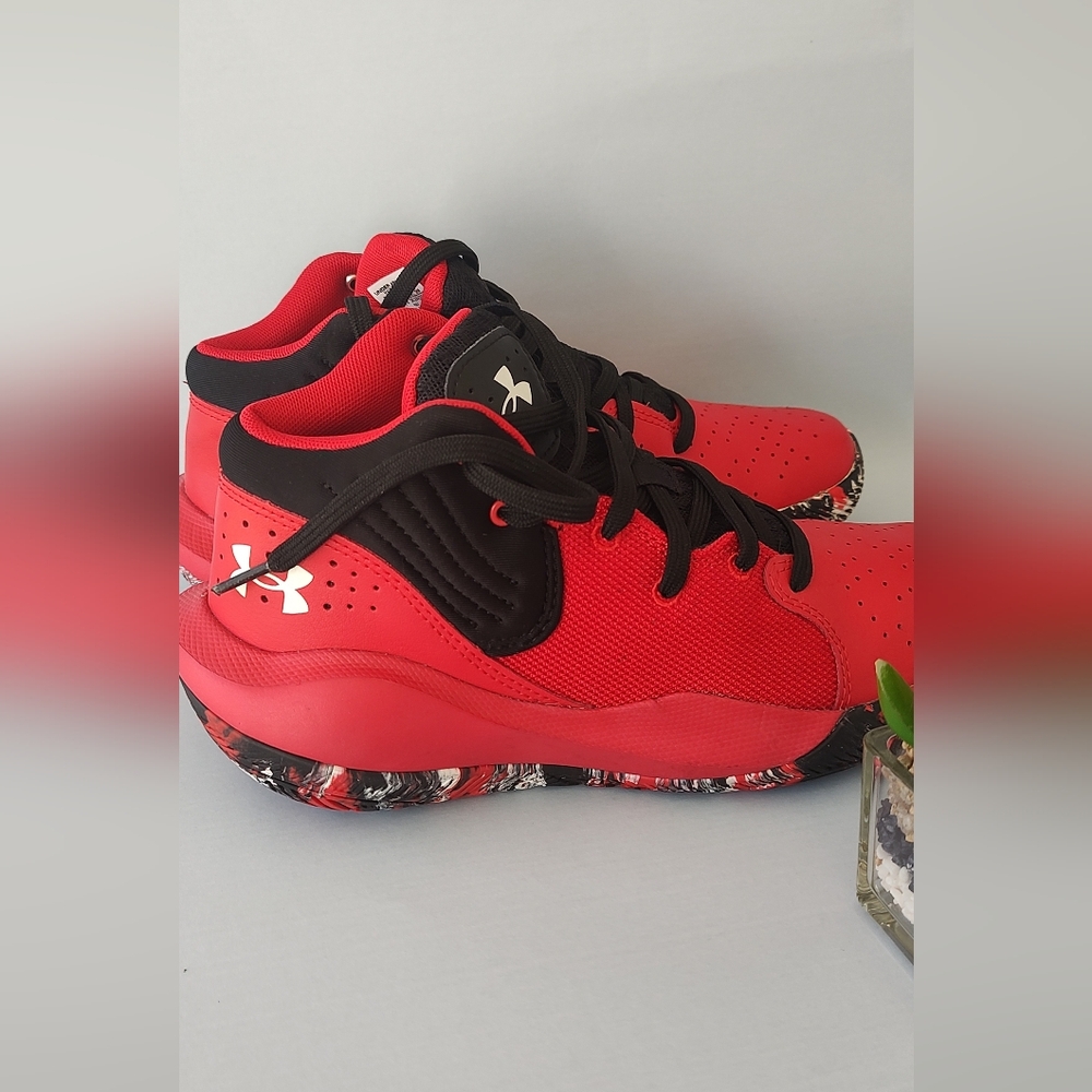 Under Armour Red and Black Athletic Shoes Boys